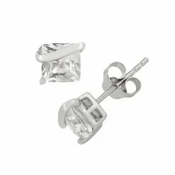 Designs By Gioelli Lab-Created White Sapphire Sterling Silver Stud Earrings