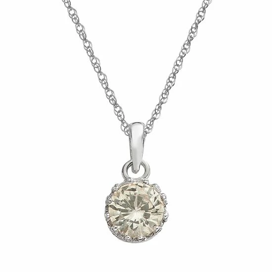 Designs By Gioelli Sterling Silver Lab-Created White Sapphire Pendant 3 Designs By Gioelli Sterling Silver Lab-Created White Sapphire Pendant