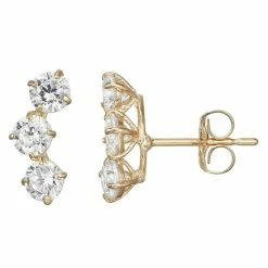 Designs By Gioelli 10k Gold Cubic Zirconia Ear Climber Earrings
