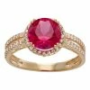 Designs By Gioelli 10k Gold Lab-Created Ruby & White Sapphire Halo Ring -Designs by Gioelli Shop unnamed file 1019