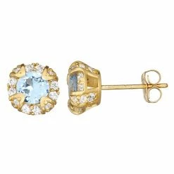 Designs By Gioelli 10k Gold Gemstone Round Halo Stud Earrings Swiss Blue Topaz -Designs by Gioelli Shop unnamed file 1032