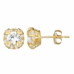 Designs By Gioelli 10k Gold Gemstone Round Halo Stud Earrings Swiss Blue Topaz -Designs by Gioelli Shop unnamed file 1037