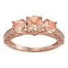 Designs By Gioelli 10k Rose Gold Simulated Morganite & Lab-Created White Sapphire 3-Stone Ring -Designs by Gioelli Shop unnamed file 1039