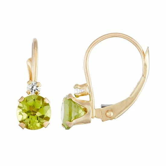 Designs by Gioelli 10k Gold Round-Cut Peridot & White Zircon Leverback Earrings Designs By Gioelli 10k Gold Round-Cut Peridot & White Zircon Leverback Earrings -Designs by Gioelli Shop unnamed file 1044