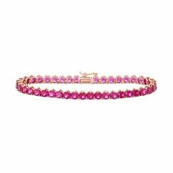 Designs By Gioelli 14k Rose Gold Over Silver Lab-Created Ruby Tennis Bracelet
