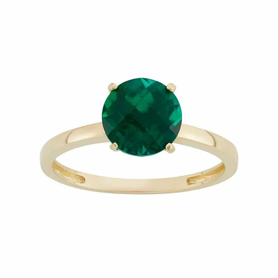 Designs By Gioelli Lab-Created Emerald 10k Gold Ring 3 Designs By Gioelli Lab-Created Emerald 10k Gold Ring