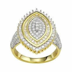 Designs By Gioelli 14k Gold Plated Silver Cubic Zirconia Marquise Ring