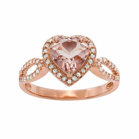 Designs by Gioelli 14k Rose Gold Over Silver Simulated Morganite and Lab-Created White Sapphire Heart Halo Ring Designs By Gioelli 14k Rose Gold Over Silver Simulated Morganite And Lab-Created White Sapphire Heart Halo Ring -Designs by Gioelli Shop unnamed file 1055