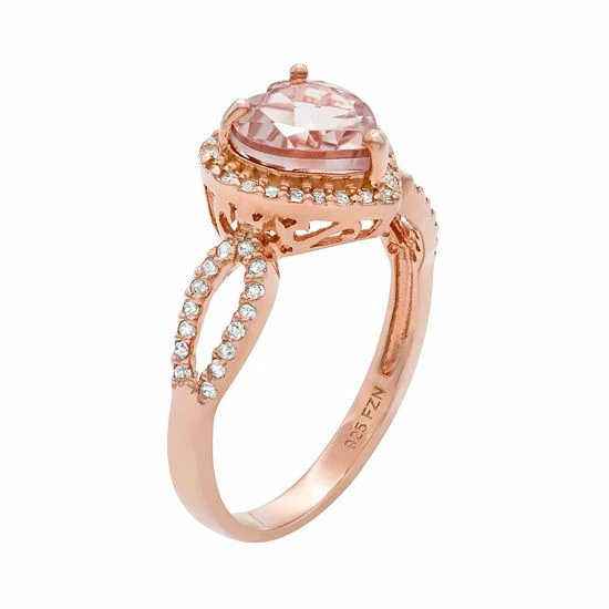 Designs by Gioelli 14k Rose Gold Over Silver Simulated Morganite and Lab-Created White Sapphire Heart Halo Ring Designs By Gioelli 14k Rose Gold Over Silver Simulated Morganite And Lab-Created White Sapphire Heart Halo Ring -Designs by Gioelli Shop unnamed file 1056