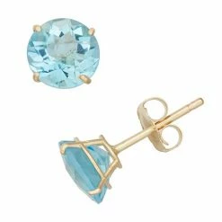 Designs By Gioelli Swiss Blue Topaz 10k Gold Stud Earrings