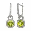 Designs By Gioelli Sterling Silver Peridot And Lab-Created White Sapphire Square Halo Drop Earrings -Designs by Gioelli Shop unnamed file 1081