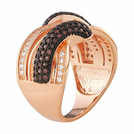 Designs by Gioelli Sterling Silver Mocha & White Cubic Zirconia Woven Ring Designs By Gioelli Sterling Silver Mocha & White Cubic Zirconia Woven Ring -Designs by Gioelli Shop unnamed file 1099