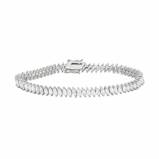 Designs By Gioelli Sterling Silver Lab-Created White Sapphire Marquise Tennis Bracelet 3 Designs By Gioelli Sterling Silver Lab-Created White Sapphire Marquise Tennis Bracelet