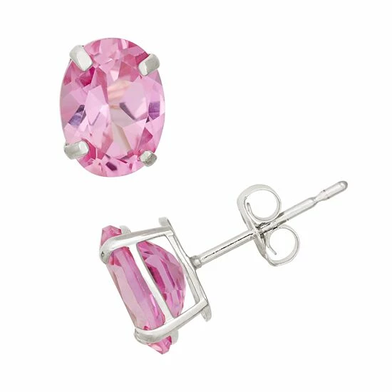 Designs by Gioelli Lab-Created Pink Sapphire 10k White Gold Oval Stud Earrings Designs By Gioelli Lab-Created Pink Sapphire 10k White Gold Oval Stud Earrings -Designs by Gioelli Shop unnamed file 1108