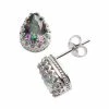 Designs By Gioelli Sterling Silver Rainbow Quartz Crown Stud Earrings