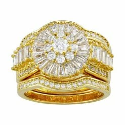 Designs By Gioelli Sterling Silver Cubic Zirconia 3-Piece Bridal Ring Set 14k Rose Gold Plated -Designs by Gioelli Shop unnamed file 112