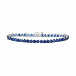 Designs By Gioelli Sterling Silver Lab-Created Sapphire Tennis Bracelet