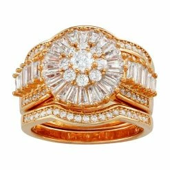 Designs By Gioelli Sterling Silver Cubic Zirconia 3-Piece Bridal Ring Set 14k Rose Gold Plated -Designs by Gioelli Shop unnamed file 113