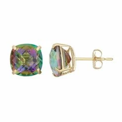 Designs By Gioelli Mystic Topaz 14k Gold Stud Earrings