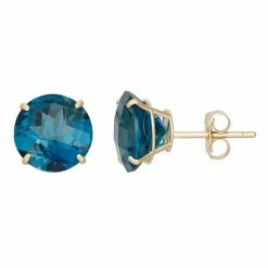 Designs By Gioelli London Blue Topaz 10k Gold Stud Earrings