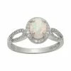Designs By Gioelli Sterling Silver Lab-Created Opal And Lab-Created White Sapphire Halo Ring -Designs by Gioelli Shop unnamed file 1147