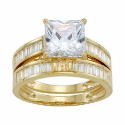 Designs By Gioelli 10k Gold Cubic Zirconia Baguette Bridal Ring Set Yellow -Designs by Gioelli Shop unnamed file 1155