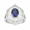 Designs By Gioelli Sterling Silver Lab-Created Blue & White Sapphire Baguette Halo Ring -Designs by Gioelli Shop unnamed file 1156