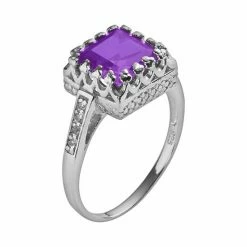 Designs By Gioelli Sterling Silver Amethyst And Lab-Created White Sapphire Crown Ring -Designs by Gioelli Shop unnamed file 1164
