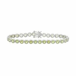 Designs By Gioelli Sterling Silver Peridot Tennis Bracelet