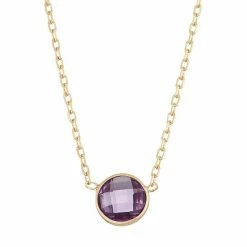 Designs By Gioelli 10k Gold Amethyst Circle Pendant Necklace