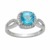 Designs By Gioelli Sterling Silver Swiss Blue Topaz And Lab-Created White Sapphire Halo Ring -Designs by Gioelli Shop unnamed file 1201