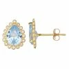 Designs By Gioelli 10k Gold Gemstone Teardrop Halo Stud Earrings Created Opal
