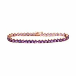 Designs By Gioelli 14k Rose Gold Over Silver Amethyst Tennis Bracelet