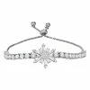 Designs By Gioelli Sterling Silver Cubic Zirconia Adjustable Snowflake Bracelet