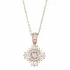 Designs By Gioelli 14k Rose Gold Over Silver Simulated Morganite & Cubic Zirconia Halo Pendant