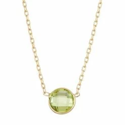 Designs By Gioelli 10k Gold Peridot Circle Pendant Necklace