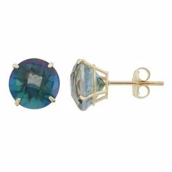 Designs By Gioelli Mystic Topaz 10k Gold Stud Earrings