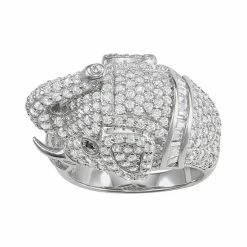 Designs By Gioelli Sterling Silver Cubic Zirconia Elephant Ring