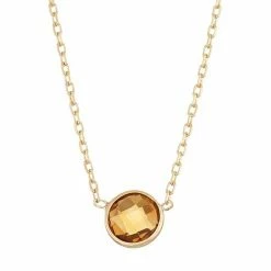 Designs By Gioelli 10k Gold Citrine Circle Pendant Necklace