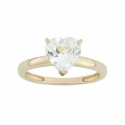 Designs By Gioelli Lab-Created White Sapphire 10k Gold Heart Ring