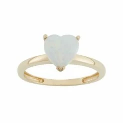 Designs By Gioelli Lab-Created Opal 10k Gold Heart Ring