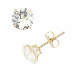 Designs By Gioelli Lab-Created White Sapphire 10k Gold Stud Earrings