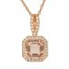 Designs By Gioelli 14k Rose Gold Over Silver Simulated Morganite And Lab-Created White Sapphire Octagonal Halo Pendant -Designs by Gioelli Shop unnamed file 1313