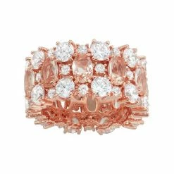 Designs By Gioelli 14k Rose Gold Over Silver Simulated Morganite & Cubic Zirconia Ring