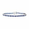 Designs By Gioelli Sterling Silver Lab-Created Sapphire Tennis Bracelet