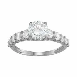 Designs By Gioelli 10k Gold Cubic Zirconia Engagement Ring White