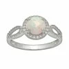 Designs By Gioelli Sterling Silver Lab-Created Opal And Lab-Created White Sapphire Halo Ring -Designs by Gioelli Shop unnamed file 1354