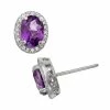 Designs By Gioelli Sterling Silver Amethyst And Lab-Created White Sapphire Halo Stud Earrings -Designs by Gioelli Shop unnamed file 1356
