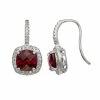 Designs By Gioelli Sterling Silver Garnet And Lab-Created White Sapphire Halo Drop Earrings -Designs by Gioelli Shop unnamed file 1357