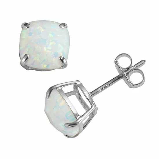 Designs By Gioelli Sterling Silver Lab-Created Opal Stud Earrings 3 Designs By Gioelli Sterling Silver Lab-Created Opal Stud Earrings